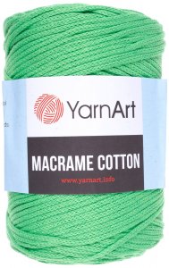 Пряжа YarnArt Macrame cotton ярко зеленый (802), 85%хлопок/15%полиэстер, 225м, 250г