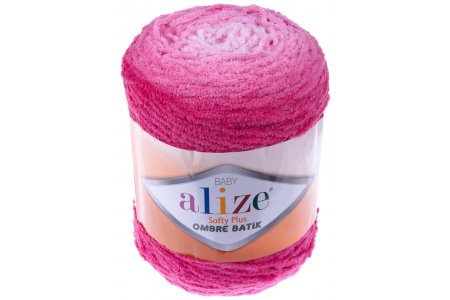 Пряжа Alize Softy plus ombre batik розовый (7283), 100%микрополиэстер, 600м, 500г