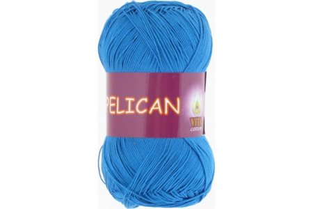 Пряжа Vita cotton Pelican ярко-голубой (4000), 100%хлопок, 330м, 50г