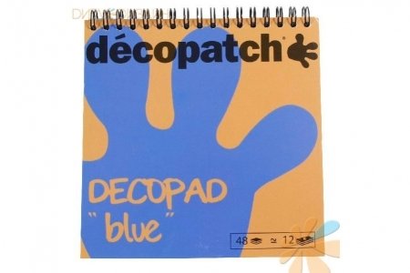 Набор бумаги для декупажа DECOPATCH Decopad, Голубое ассорти (04), 12 дизайнов, 15*15см, 48 листов