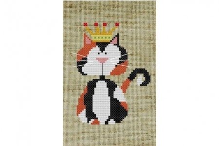 Набор для вышивания крестом БЕЛОСНЕЖКА Королевский кот, с деревянной рамкой, 10,5*15,5см