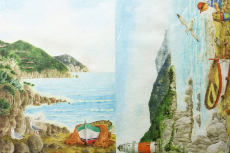 Бумага для декупажа рисовая CALAMBOUR, Морской пейзаж с маяком, 35*55см
