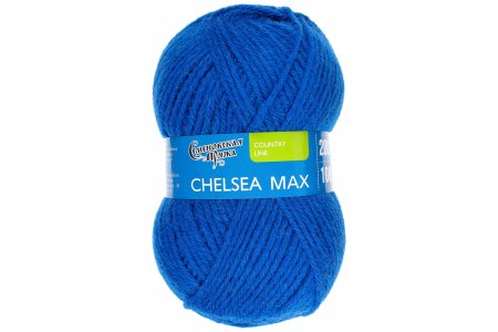 Пряжа Семеновская Chelsea MAX (Челси макс) василек (180), 50%шерсть английский кроссбред/50%акрил, 200м, 100г