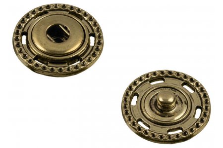 Кнопки пришивные GAMMA металлические, бронза, 21мм, 5шт