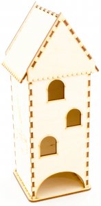 Заготовка для декорирования деревянная Чайный домик малый Башня, 25*9,5*8,5см