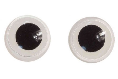 Глаза пластиковые для приклеивания двигающиеся, черно-белый, d5мм, 1пара