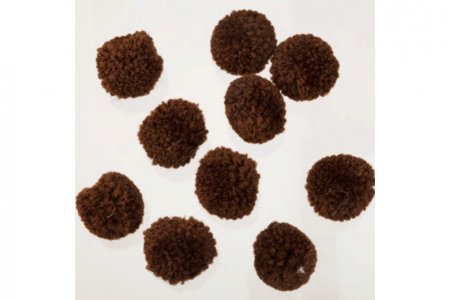 Помпон трикотажный Nazar темно-коричневый (10), 100%полиэстер, d3см