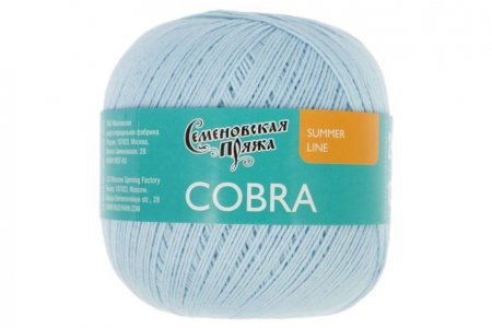 Пряжа Семеновская Cobra голубой_x1 (30003), 100%хлопок, 285м, 100г