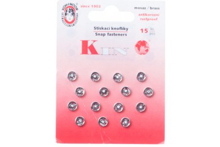 Кнопки пришивные металлические KOH-I-NOOR, никель, 6мм, 15шт