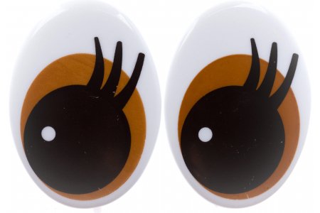 РАСПРОДАЖА Глаза для игрушек овальные, черно-коричневые, 39*55мм, 1пара
