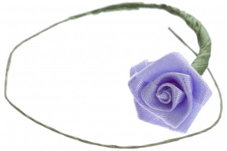 Цветок из ткани на проволоке Атласная роза, серо-голубой, 12мм