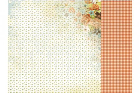 Бумага для скрапбукинга KAISER CRAFT двусторонняя Коллекция Цветочки-ноготки Цитрон, 30,5*30,5см
