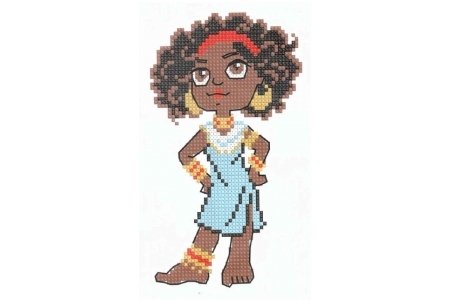 Набор для вышивания крестом Искусница Африканка - мировая девчонка, 10*16см