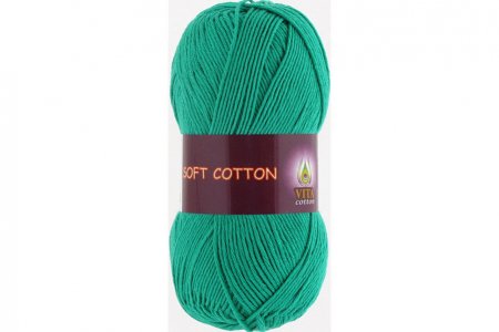 Пряжа Vita Soft Cotton зеленая бирюза (1819), 100%хлопок, 175м, 50г