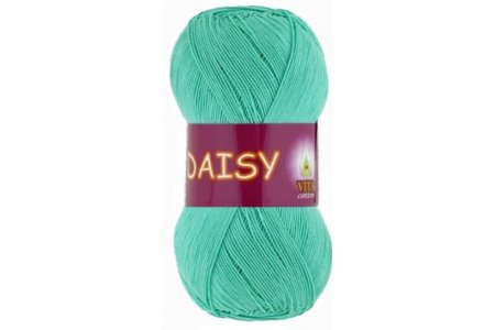 Пряжа Vita cotton Daisy светлая зеленая бирюза (4409), 100%мерсеризованный хлопок, 295м, 50г