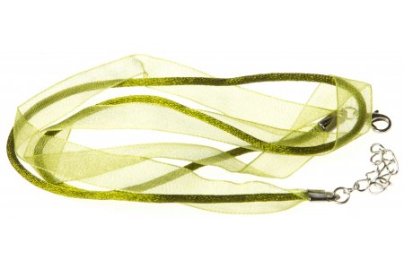 Шнур комбинированный ZLATKA с лентой, с замком, зеленый, 45см