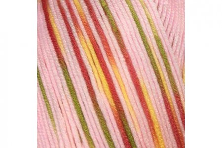 Пряжа Color City Беби Кашемир розовый-красный-желтый-зеленый (233), 60%искусственный шёлк/30%микрофибра/10%кашемир, 380м, 125г