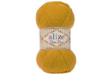 Пряжа Alize Baby best желтый (281), 90%акрил/10%бамбук, 240м, 100г