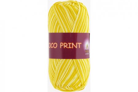 Пряжа Vita cotton Coco Print лимонный (4677), 100%мерсеризованный хлопок, 240м, 50г