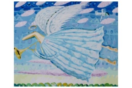 РАСПРОДАЖА Картина по номерам без красок БЕЛОСНЕЖКА на цветном холсте Летящий ангел 771-AS-C, 30*40см
