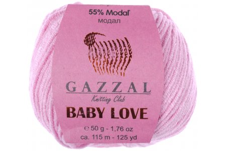 Пряжа Gazzal Baby Love розовый (1617), 55%модал/45%акрил, 115м, 50г