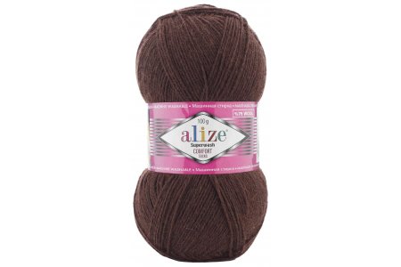 Пряжа Alize Superwash comfort socks кокосовый орех (коричневый) (845), 75%шерсть/25%полиамид, 420м, 100г