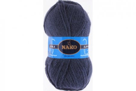 Пряжа Nako Alaska темно-серо-голубой (7114), 60%акрил/25%шерсть/15%верблюжья шерсть, 204м, 100г