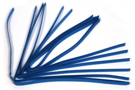 Бумага для квиллинга, гофрированная, темно-голубой, длина 600мм, ширина 10мм, 10 полосок