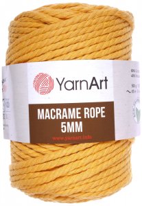 Пряжа YarnArt Macrame Rope 5mm желтый (764), 60%хлопок/ 40%вискоза/полиэстер, 85м, 500г