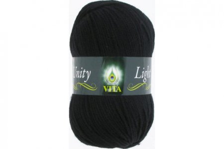 Пряжа Vita Unity Light черный (6013), 52%акрил/48%шерсть, 200м, 100г