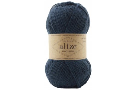 Пряжа Alize Wooltime темно-синий (846), 75%шерсть/25%полиамид, 200м, 100г