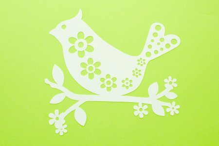 Трафарет пластиковый MARABU Птица с цветочками, 15*15см