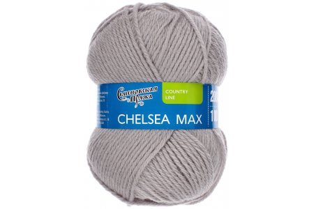 Пряжа Семеновская Chelsea MAX (Челси макс) светло-серый (7), 50%шерсть английский кроссбред/50%акрил, 200м, 100г