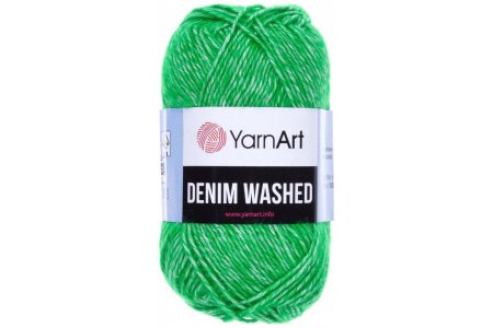 Пряжа YarnArt Denim Washed зеленый (909), 20%акрил/80%хлопок, 130м, 50г