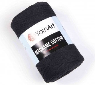 Пряжа YarnArt Macrame cotton черный (750), 85%хлопок/15%полиэстер, 225м, 250г