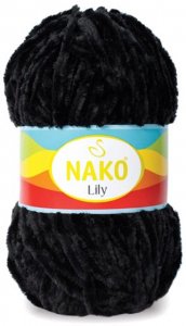 Пряжа Nako Lily черный (207), 100%полиэстер, 180м, 100г