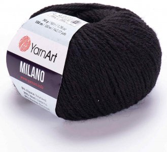 Пряжа Yarnart Milano черный (850), 8%альпака/20%шерсть/8%вискоза/64%акрил, 130м, 50г