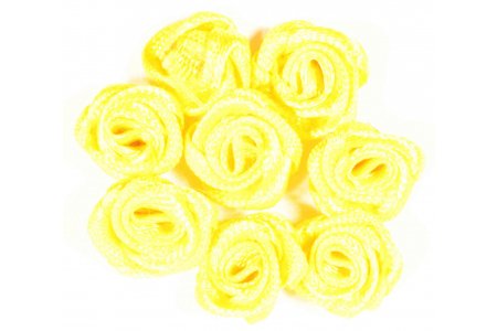 Цветок из ткани Розочка, желтый, 1см