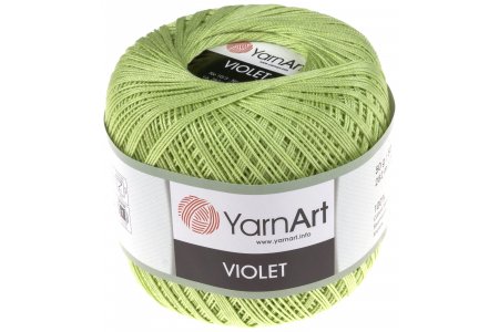Пряжа YarnArt Violet салатовый (5352), 100%мерсеризованный хлопок, 282м, 50г
