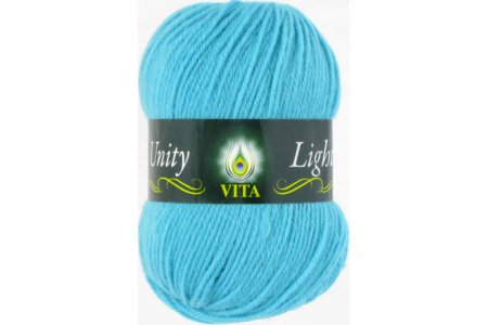 Пряжа Vita Unity Light светлая голубая бирюза (6049), 52%акрил/48%шерсть, 200м, 100г