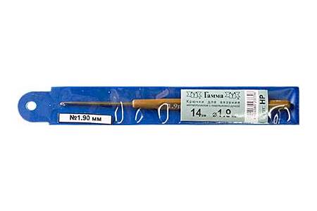 Крючок для вязания GAMMA с пластиковой ручкой, металлический, d1,9мм, 14см