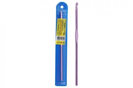 Крючок для вязания GAMMA металлический, розовый, d4мм, 15см
