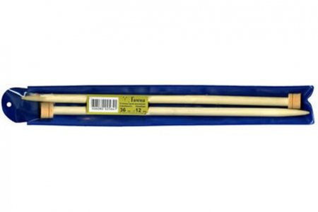 Спицы для вязания прямые GAMMA бамбуковые, d12мм, 35-36см