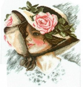Набор для вышивания крестом РТО Из серии Ретро, Прелестница в шляпке, 24,5*29см