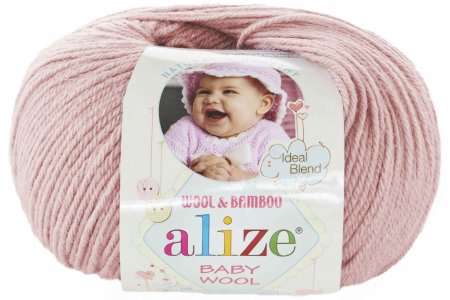 Пряжа Alize Baby Wool пудра (161), 40%шерсть/20%бамбук/40%акрил, 175м, 50г