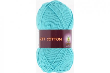 Пряжа Vita Soft Cotton светлая голубая бирюза (1809), 100%хлопок, 175м, 50г