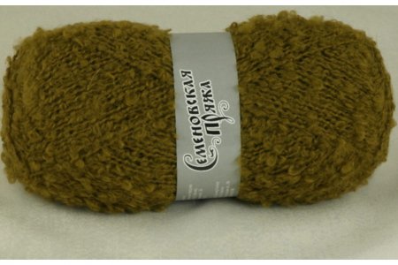 Пряжа Семеновская Curly (Карли) зеленый янтарь (1437), 50%шерсть/50%акрил, 220м, 100г