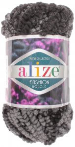 Пряжа Alize Fashion Boucle оттенки серого (5570), 70%акрил/25%шерсть/5%полиамид, 35м, 100г
