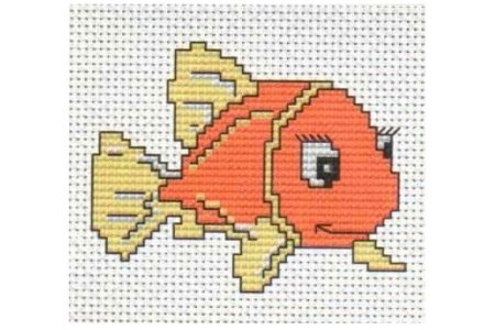 Набор для вышивания крестом Luca-s Оранжевая рыбка, 7,5*6см