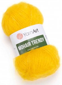 Пряжа Yarnart Mohair Trendy жёлтый (136), 50%мохер/50%акрил, 220м, 100г